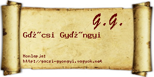 Gácsi Gyöngyi névjegykártya