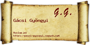 Gácsi Gyöngyi névjegykártya